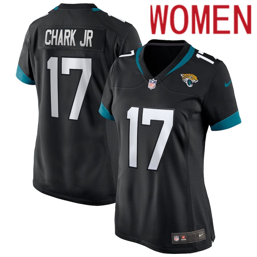 Women Jacksonville Jaguars 17 D.J. Chark Black Nike Game NFL Jersey